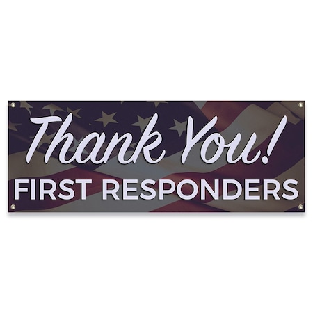 Thank You First Responders Banner Concession Stand Food Truck Single Sided